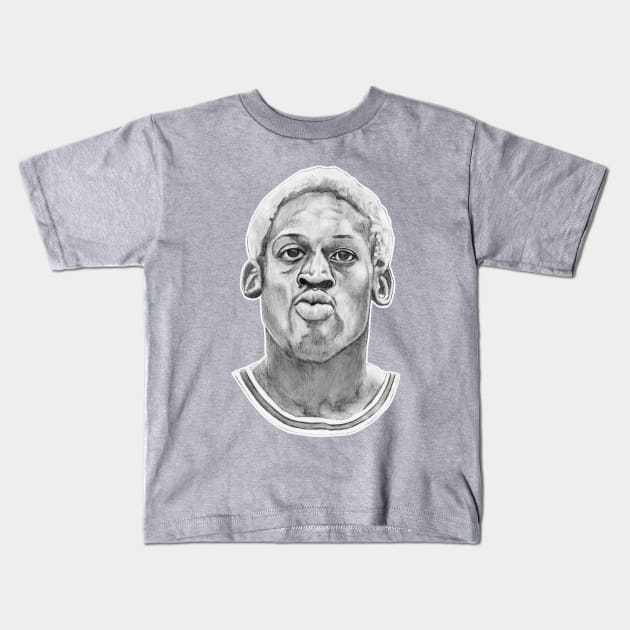 Dennis Rodman Kids T-Shirt by sandyXnasty